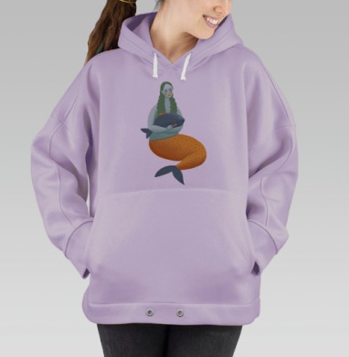 Русалка (Живая Азбука), Hoodie Oversize Fiolet