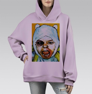 Самоделка, Hoodie Mono Fiolet, оверсайз, утепленная