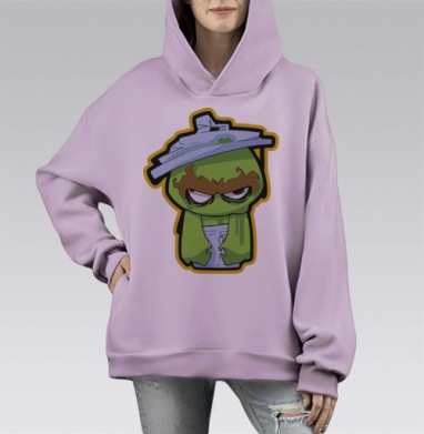 Самоделка, Hoodie Mono Fiolet, оверсайз, утепленная