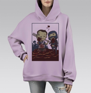 Самоделка, Hoodie Mono Fiolet, оверсайз, утепленная
