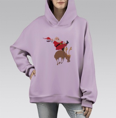 santha rodeo / Родео Санты, Hoodie Mono Fiolet, оверсайз, утепленная