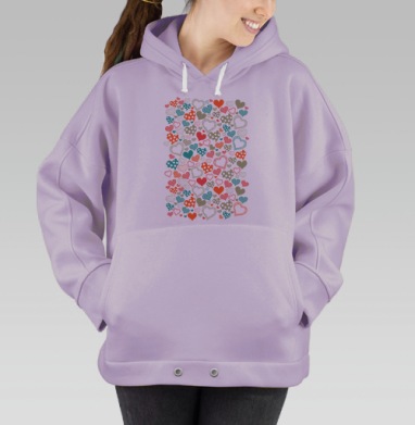 Сердечки, Hoodie Oversize Fiolet