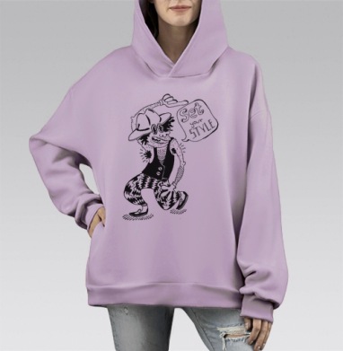 Set Your Style / Задай свой стиль, Hoodie Mono Fiolet, оверсайз, утепленная