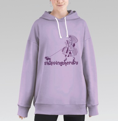 Shoppingtheraphy / Шопинг-терапия, Hoodie Long Oversize Fiolet