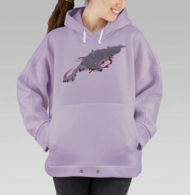 sick wolf / Изможденный волк, Hoodie Oversize Fiolet