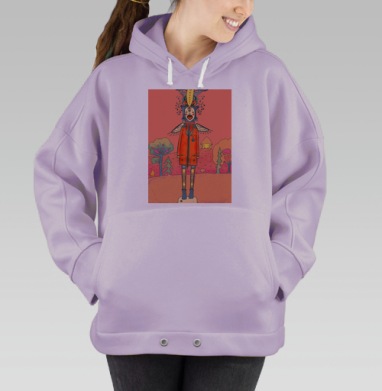 Сказочный Фольклорный Персонаж с Уникальным Нарядом, Hoodie Oversize Fiolet