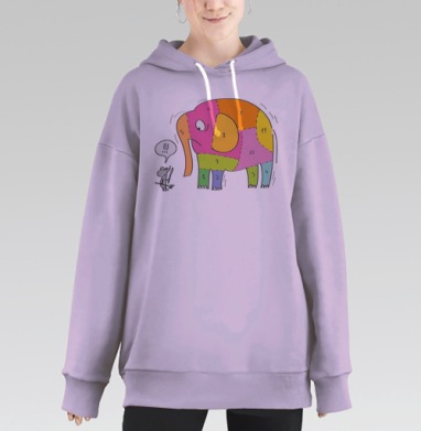 Слон и мышь, Hoodie Long Oversize Fiolet
