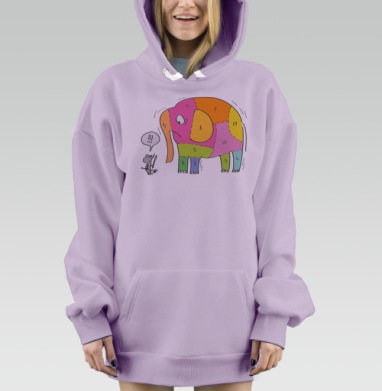 Слон и мышь, Hoodie Mjhigh Dig Mel, Fiolet, утепленная
