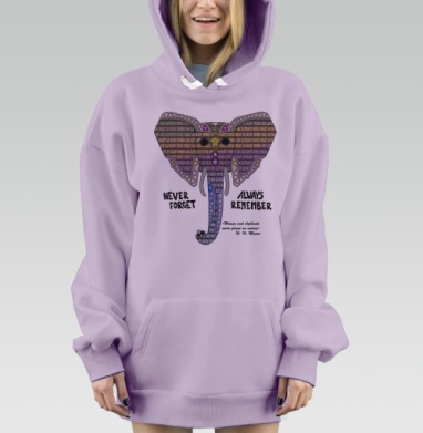 Слоны и женщины, Hoodie Mjhigh Dig Mel, Fiolet, утепленная