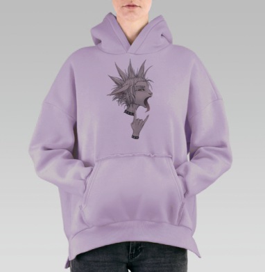 Сm Punk Cat, Hoodie Oversize Fiolet, утепленная