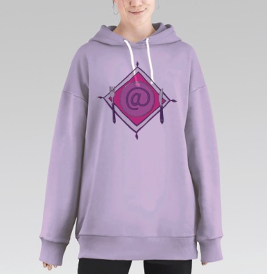 Собачка на блюде, Hoodie Long Oversize Fiolet