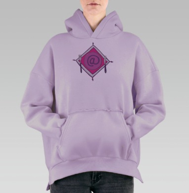 Собачка на блюде, Hoodie Oversize Fiolet, утепленная
