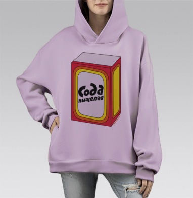 Сода пищевая, Hoodie Mono Fiolet, оверсайз, утепленная