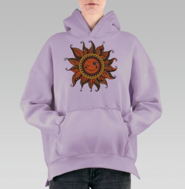 Солнце, Hoodie Oversize Fiolet, утепленная