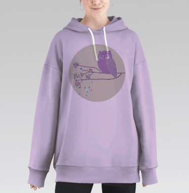 Сова, Hoodie Long Oversize Fiolet