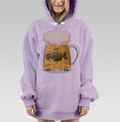 Спаси рыбу, Hoodie Mjhigh Dig Mel, Fiolet, утепленная