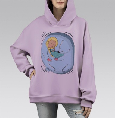 Спящие, Hoodie Mono Fiolet, оверсайз, утепленная