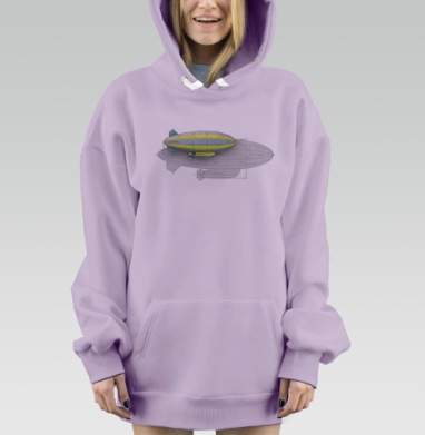 Сравнительный эскиз дирижаблей с мини-аппаратом, Hoodie Mjhigh Dig Mel, Fiolet, утепленная