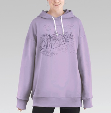 Средневековый город, Hoodie Long Oversize Fiolet