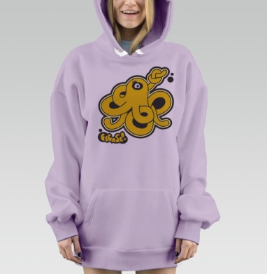 Стильный желтый осьминог с узлом на щупальце ficase, Hoodie Mjhigh Dig Mel, Fiolet, утепленная