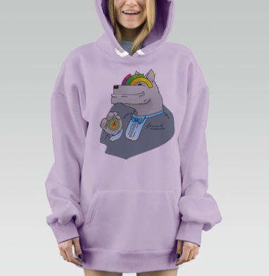 Стилизованный Волк с Карманными Часами в Костюме, Hoodie Mjhigh Dig Mel, Fiolet, утепленная