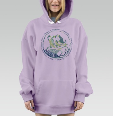 Surfin pig / Кабан-сёрфер, Hoodie Mjhigh Dig Mel, Fiolet, утепленная
