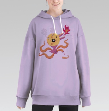 Surreal Cheese Creature / Сюрреалистичное существо в состоянии тихий час naaap, Hoodie Long Oversize Fiolet