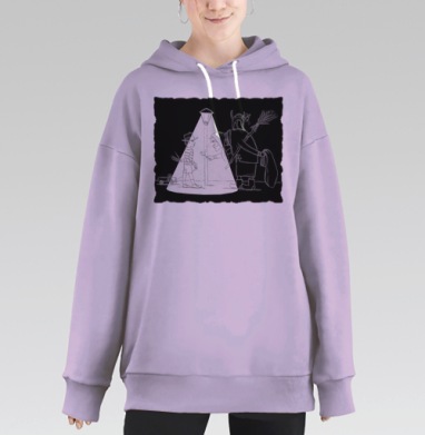 Тайна света и тени: загадочная сцена обмена, Hoodie Long Oversize Fiolet