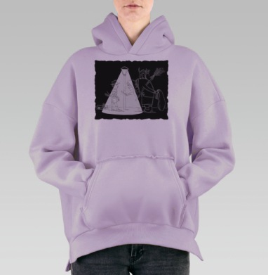 Тайна света и тени: загадочная сцена обмена, Hoodie Oversize Fiolet, утепленная