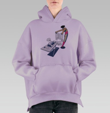 Тореадор гладит рубашку, Hoodie Oversize Fiolet, утепленная