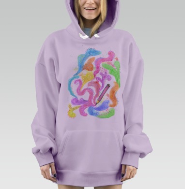 Творчество, Hoodie Mjhigh Dig Mel, Fiolet, утепленная