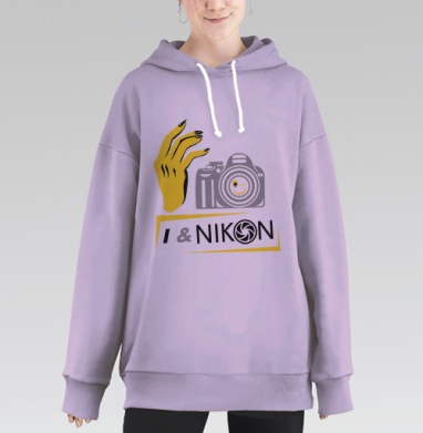 улыбка никон, Hoodie Long Oversize Fiolet