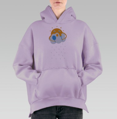 Утренний свет, Hoodie Oversize Fiolet, утепленная