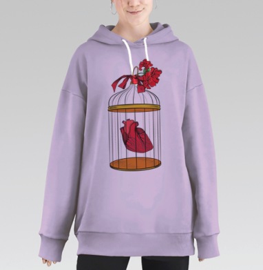 Valentine / Валентинка, Hoodie Long Oversize Fiolet