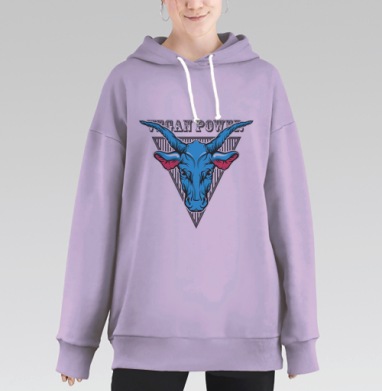 Vegan Power / Сила вегана, Hoodie Long Oversize Fiolet