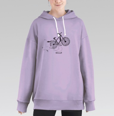 Велосипед и одуванчики, Hoodie Long Oversize Fiolet