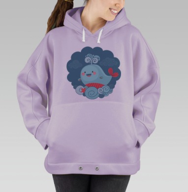 Веселый кит, Hoodie Oversize Fiolet