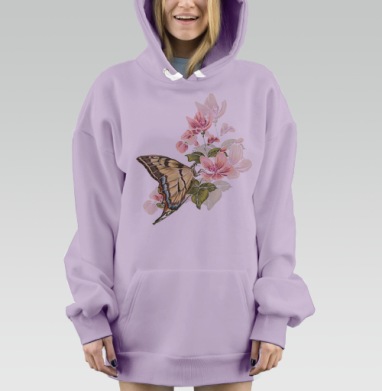 весеннее настроение, Hoodie Mjhigh Dig Mel, Fiolet, утепленная