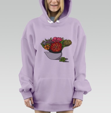 Весенний букет, Hoodie Mjhigh Dig Mel, Fiolet, утепленная
