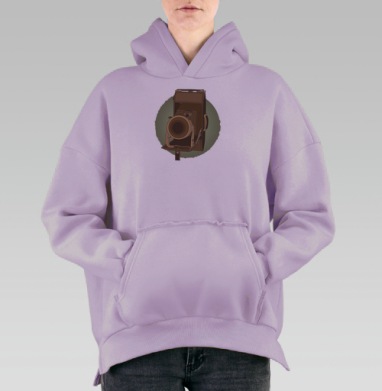 Винтажная складная пленочная камера для коллекционеров, Hoodie Oversize Fiolet, утепленная