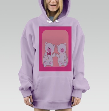 Влюбленные мишки, Hoodie Mjhigh Dig Mel, Fiolet, утепленная