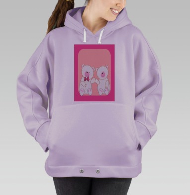 Влюбленные мишки, Hoodie Oversize Fiolet