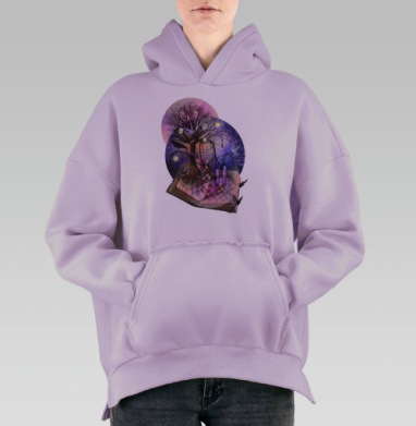 Волшебное дерево жизни: фантазия и судьба в искусстве, Hoodie Oversize Fiolet, утепленная