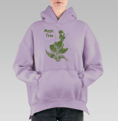 Волшебные завитушки, Hoodie Oversize Fiolet, утепленная