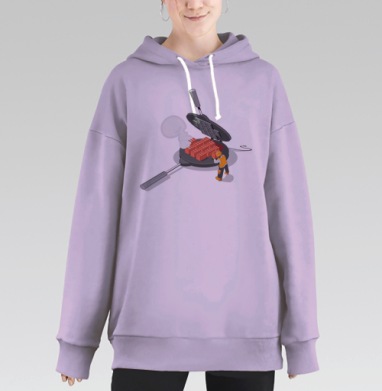 Выпечка кирпичей, Hoodie Long Oversize Fiolet