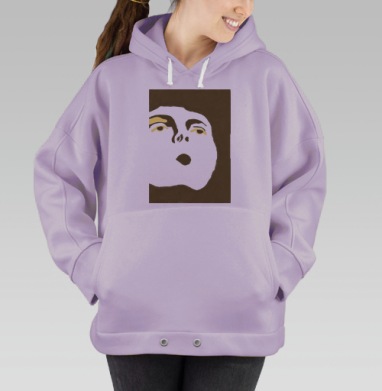 Выразительное лицо эмоций в стиле поп-арт, Hoodie Oversize Fiolet