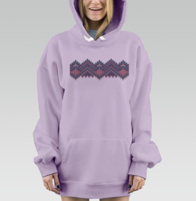 Вязаный принт, Hoodie Mjhigh Dig Mel, Fiolet, утепленная