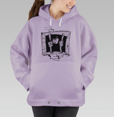 Взгляд Через Решетку Злость Плен, Hoodie Oversize Fiolet