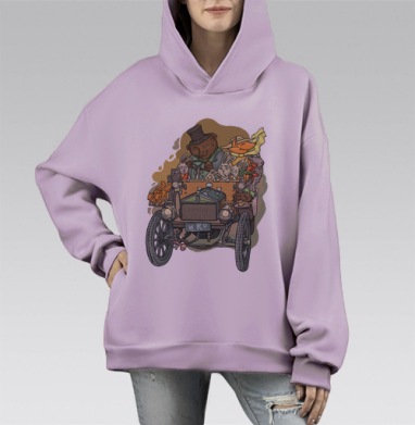 Хорошая компания, Hoodie Mono Fiolet, оверсайз, утепленная