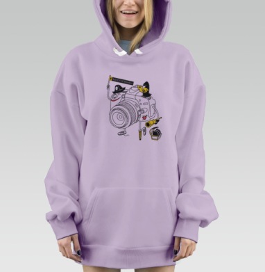Я МНОГОГРАНЕН, Hoodie Mjhigh Dig Mel, Fiolet, утепленная